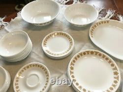 Vintage Corelle Butterfly Gold 59 Piece Set 7 Piece Place Settings Service for 8