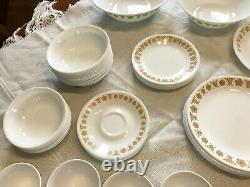 Vintage Corelle Butterfly Gold 59 Piece Set 7 Piece Place Settings Service for 8