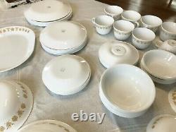 Vintage Corelle Butterfly Gold 59 Piece Set 7 Piece Place Settings Service for 8