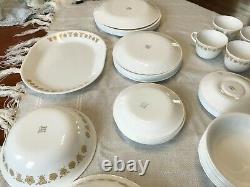 Vintage Corelle Butterfly Gold 59 Piece Set 7 Piece Place Settings Service for 8