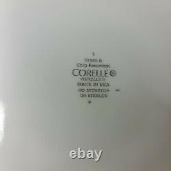 Vintage Corelle Shadow Iris 69 Piece Set Dinnerware with Matching Cookware & Lid