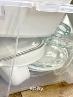 Vintage Corning Ware Cornflower Blue 40+ Piece Dish Set with Corelle & Lids
