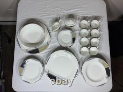 Vintage Daniel Hechter Geometry CQ007 Bone China Dinnerware Set Japan