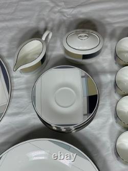 Vintage Daniel Hechter Geometry CQ007 Bone China Dinnerware Set Japan