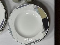 Vintage Daniel Hechter Geometry CQ007 Bone China Dinnerware Set Japan