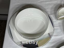 Vintage Daniel Hechter Geometry CQ007 Bone China Dinnerware Set Japan