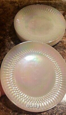 Vintage Federal Glass Moonglow Opalescent Iridescent China Dinnerware Set
