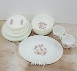 Vintage Fire King Fleurette 23 piece dinnerware set