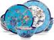 Vintage Floral Bone China Dinnerware Set for 4 12-Piece Blue & White