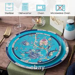 Vintage Floral Bone China Dinnerware Set for 4 12-Piece Blue & White Vintage Floral Bone China Dinnerware Set for 4 12-Piece Blue & White
