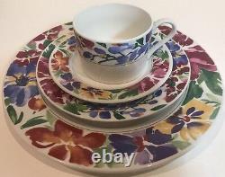 Vintage Gibson SENTIMENT 4 Piece Place Setting White Floral Dinnerware For 4