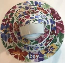 Vintage Gibson SENTIMENT 4 Piece Place Setting White Floral Dinnerware For 4