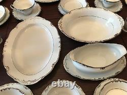 Vintage Gold China Baronet Dinnerware Set 12 servings, 92 pc crafted in Japan