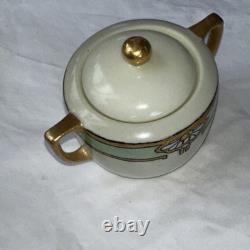 Vintage H&C Heinrich Bavaria Germany Porcelain Dinnerware Set 30 Pcs Green