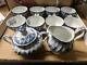 Vintage Johnson Brothers Coaching Scenes Blue White China Dinner Ware 64 Pieces
