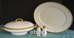 Vintage L. Bernardaud & Co. Limoges China Set White With Gold Band 74 Pcs France