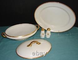 Vintage L. Bernardaud & Co. Limoges China Set White With Gold Band 74 Pcs France