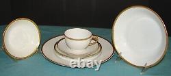 Vintage L. Bernardaud & Co. Limoges China Set White With Gold Band 74 Pcs France