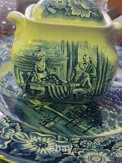 Vintage Liberty Blue Colonial Scenes Lot Of 30