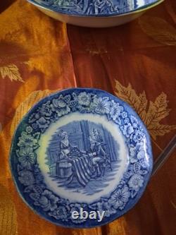 Vintage Liberty Blue Colonial Scenes Lot Of 30