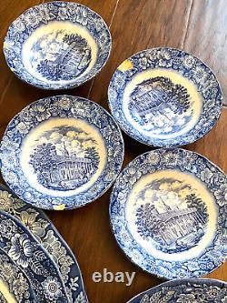 Vintage Liberty Blue Staffordshire Independence Hall 32 piece set BNT1004