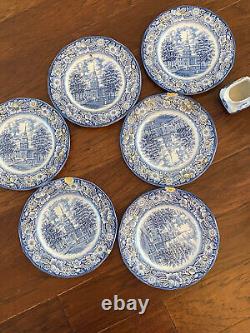 Vintage Liberty Blue Staffordshire Independence Hall 32 piece set BNT1004