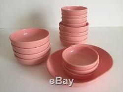 Vintage MID Century Pink & White Rose Melmac Dinnerware Set Of 52 Pieces