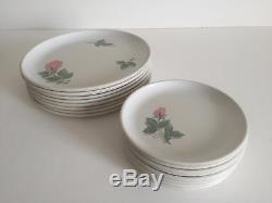 Vintage MID Century Pink & White Rose Melmac Dinnerware Set Of 52 Pieces