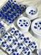 Vintage Melamine Cole & Mason Blue Cornflower England Dinnerware 90 Pieces
