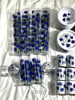 Vintage Melamine Cole & Mason Blue Cornflower England Dinnerware 90 Pieces