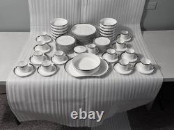 Vintage Mikasa Solitude Pattern Bone China Dinnerware Service 76 Pieces