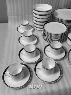 Vintage Mikasa Solitude Pattern Bone China Dinnerware Service 76 Pieces