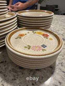 Vintage Mikasa Stoneware Set 31 Pieces Rare Discontinued Floribunda F 5813