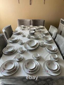 Vintage Mitake Rosebuds & Leaves Dinnerware 89 Piece Dinner Set