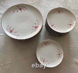 Vintage Mitake Rosebuds & Leaves Dinnerware 89 Piece Dinner Set