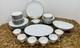 Vintage Noritake Colony #5932 45 Pc Dinner Set White Platinum Rim Japan