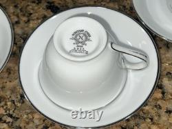 Vintage Noritake Colony #5932 45 Pc Dinner Set White Platinum Rim Japan