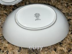 Vintage Noritake Colony #5932 45 Pc Dinner Set White Platinum Rim Japan