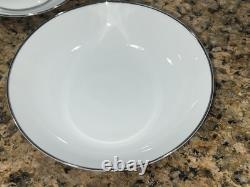Vintage Noritake Colony #5932 45 Pc Dinner Set White Platinum Rim Japan