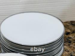 Vintage Noritake Colony #5932 45 Pc Dinner Set White Platinum Rim Japan