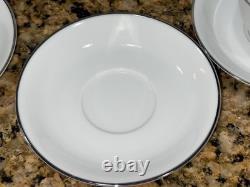 Vintage Noritake Colony #5932 45 Pc Dinner Set White Platinum Rim Japan