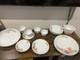 Vintage Retro SURYA OPAL Floral Indonesia Dinnerware Set of 23 Milk Glass