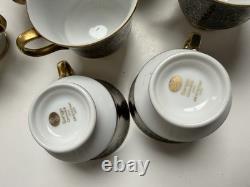 Vintage Sango Aristocrat 3690 Japan 22 Pc Dinnerware Set Cobalt Blue Gold