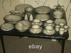 Vintage Sascha Brastoff Smoke Tree Pottery Dinnerware 4 Place Setting 50 Pcs