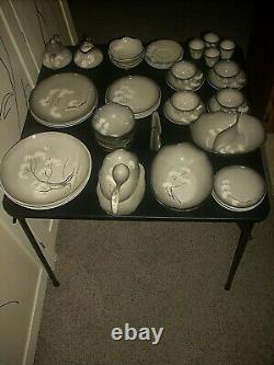 Vintage Sascha Brastoff Smoke Tree Pottery Dinnerware 4 Place Setting 50 Pcs