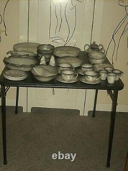 Vintage Sascha Brastoff Smoke Tree Pottery Dinnerware 4 Place Setting 50 Pcs