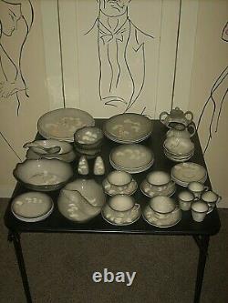 Vintage Sascha Brastoff Smoke Tree Pottery Dinnerware 4 Place Setting 50 Pcs