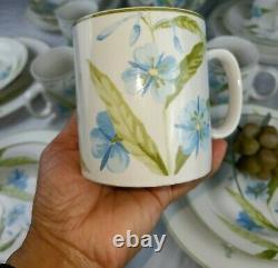 Vintage Tienshan FolkCraft 16 Pcs Dinnerware Set, White with Blue Floral Pattern