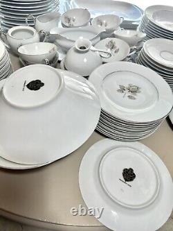 Vintage Towne China Porcelain Bavaria Germany Moonlight Rose 91 PCS 12 Settings