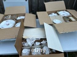 Vintage Wawel Poland Garden Rose China Dinnerware Complete Set Of 8 New In Box